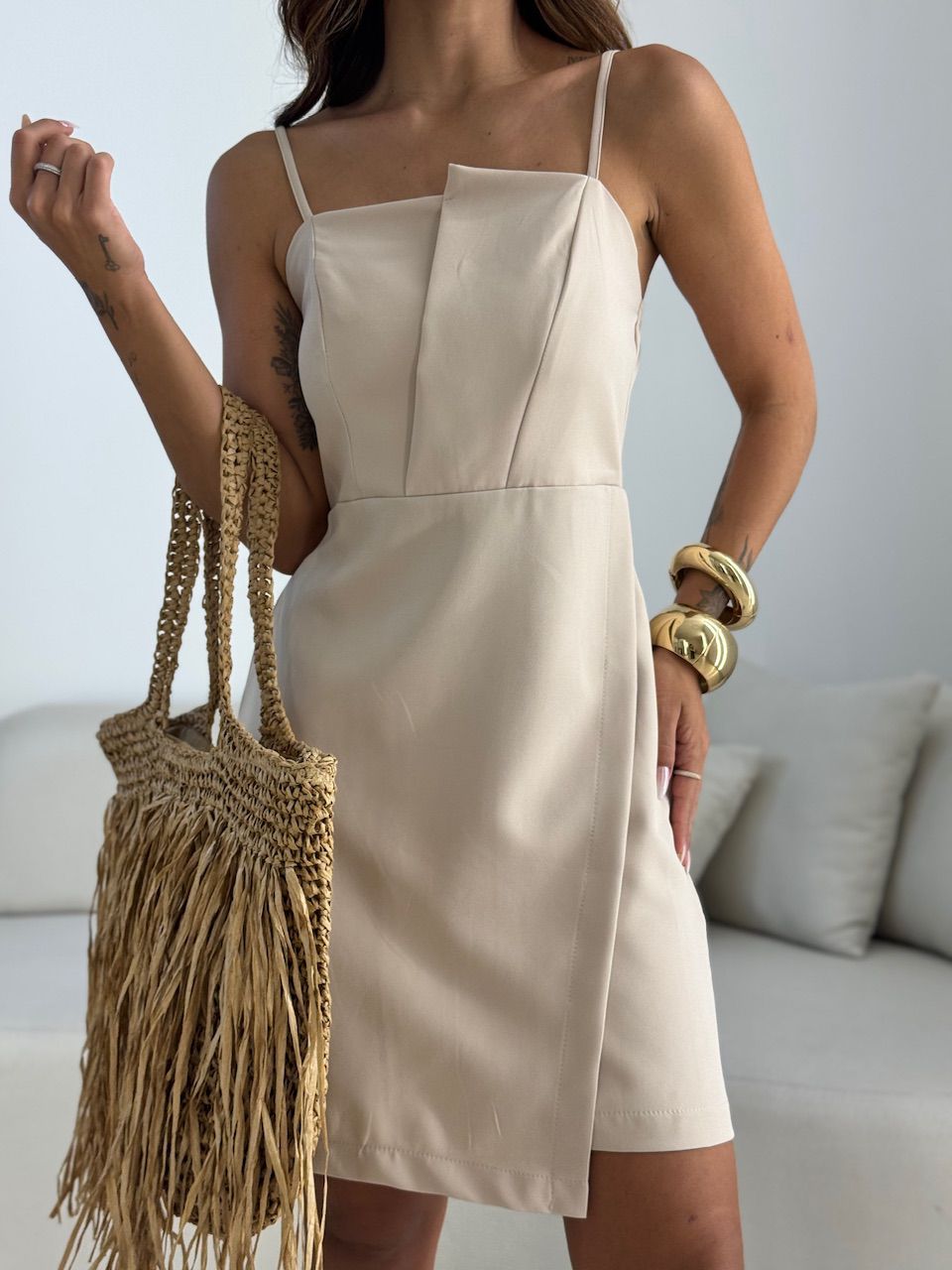 VESTIDO LARISSA ALÇA AREIA