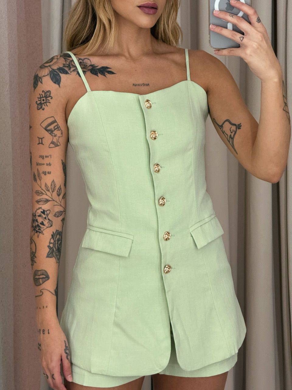 CONJUNTO CARMEN SHORT BABY GREEN