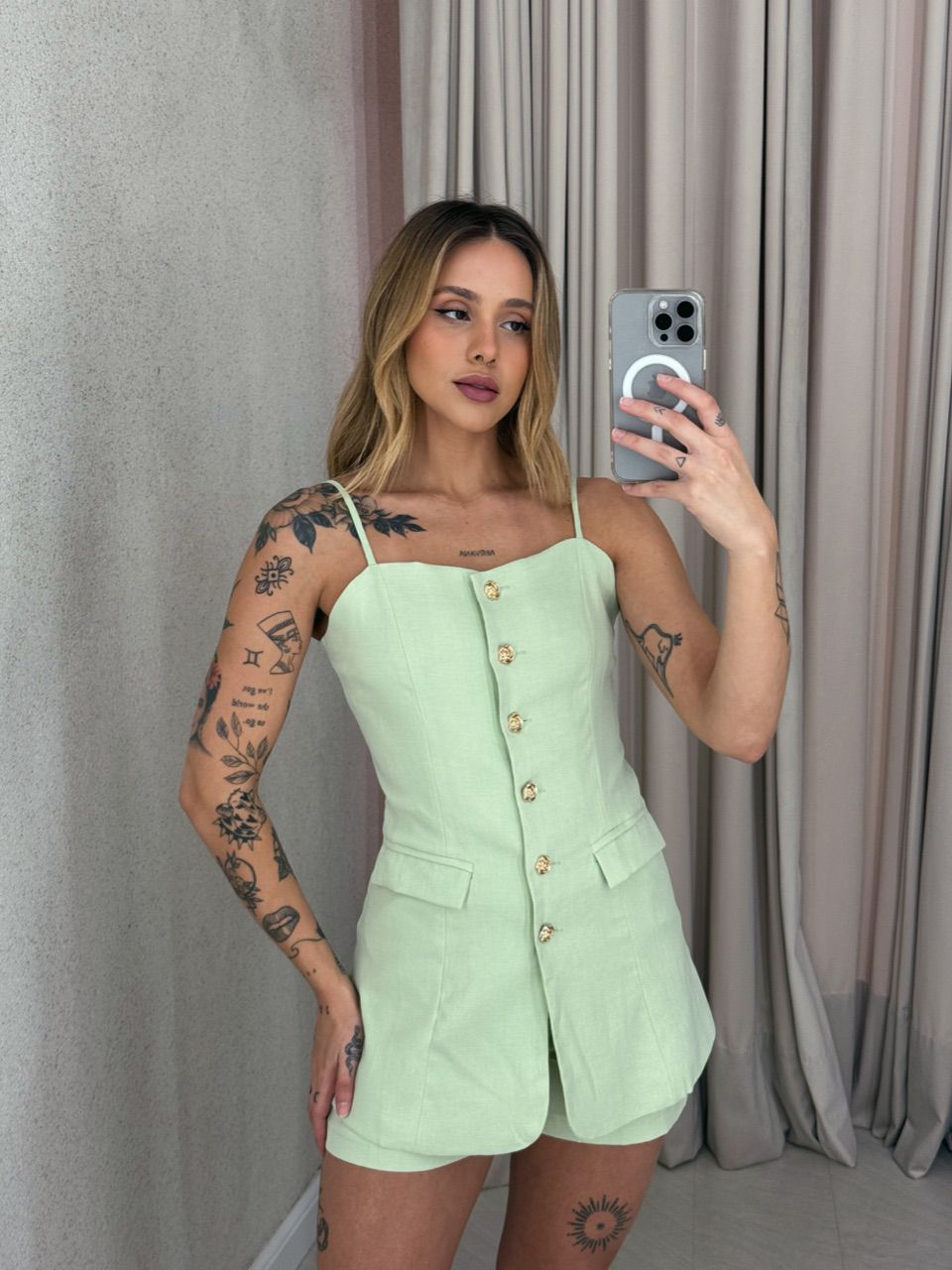 CONJUNTO CARMEN SHORT BABY GREEN