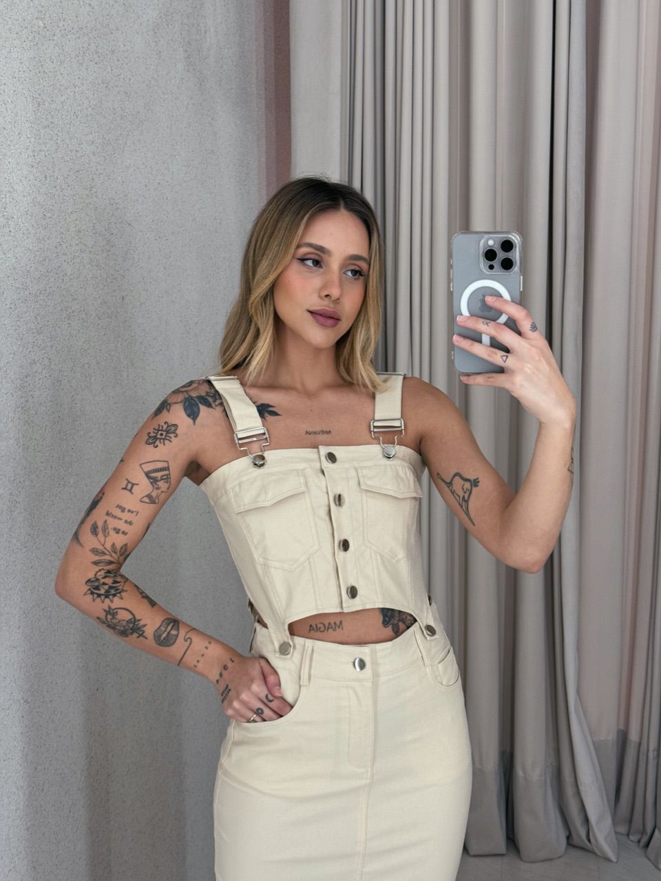 CONJUNTO EDUARDA SAIA MARFIM