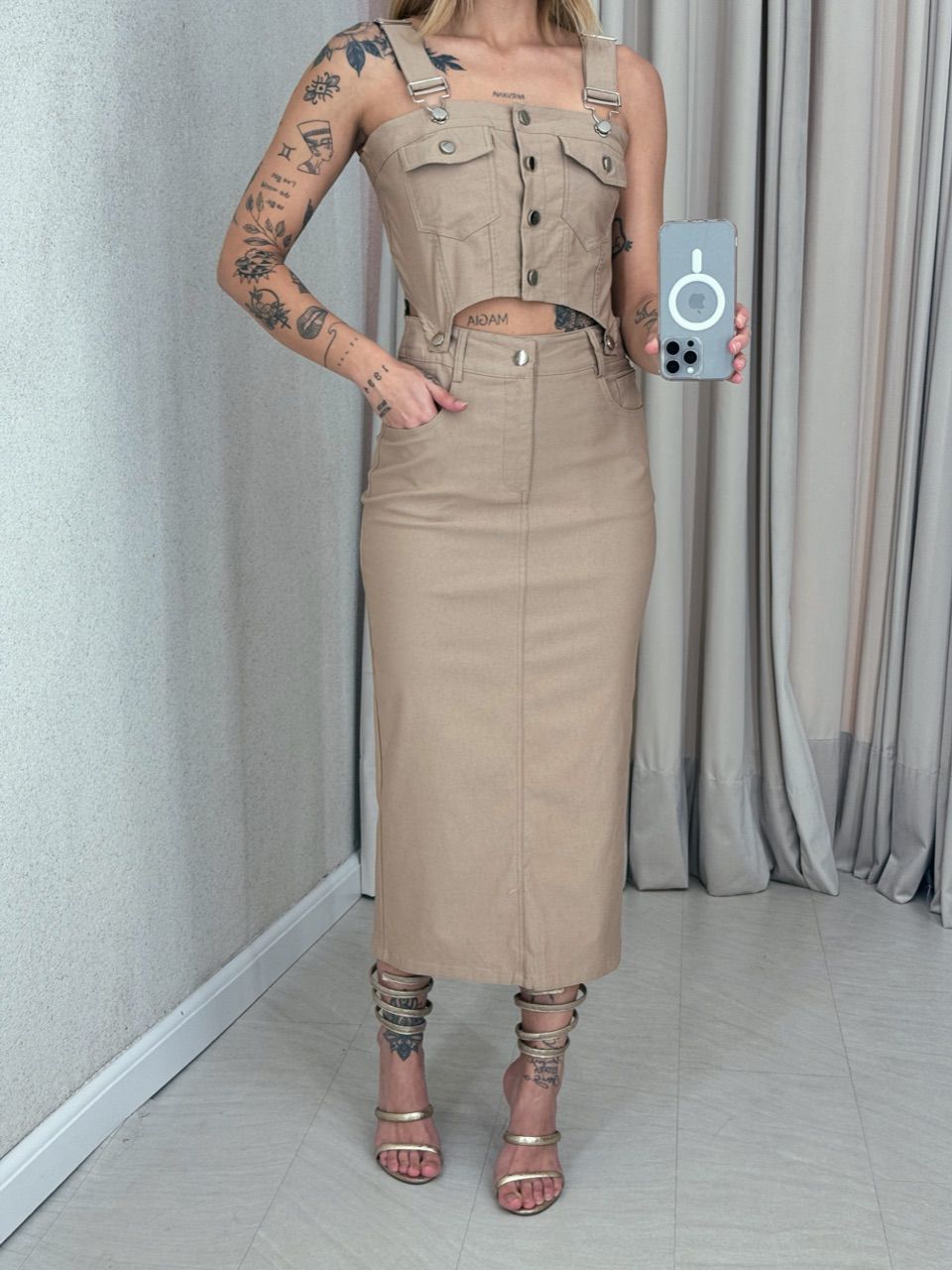 CONJUNTO EDUARDA SAIA NUDE