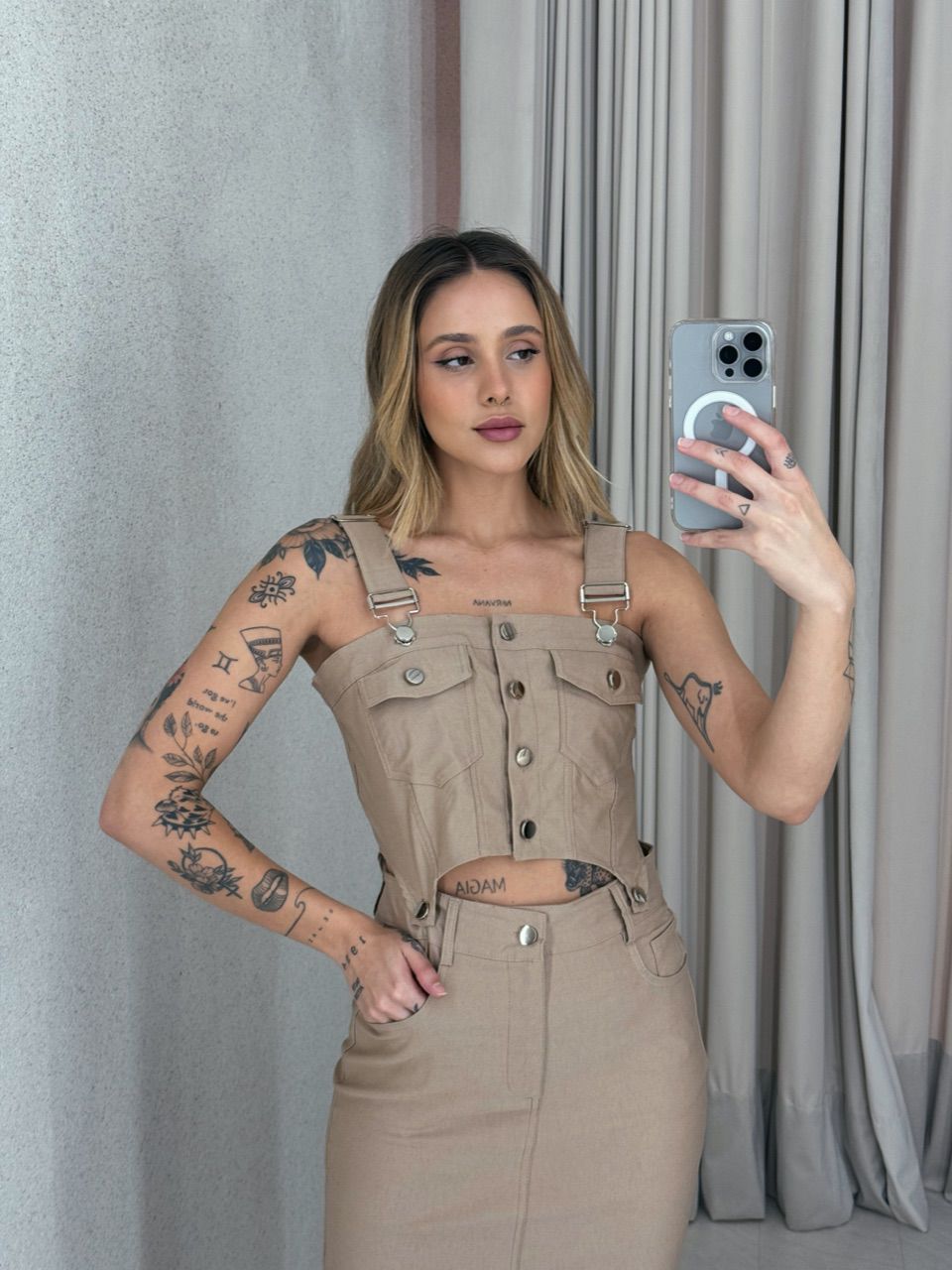 CONJUNTO EDUARDA SAIA NUDE