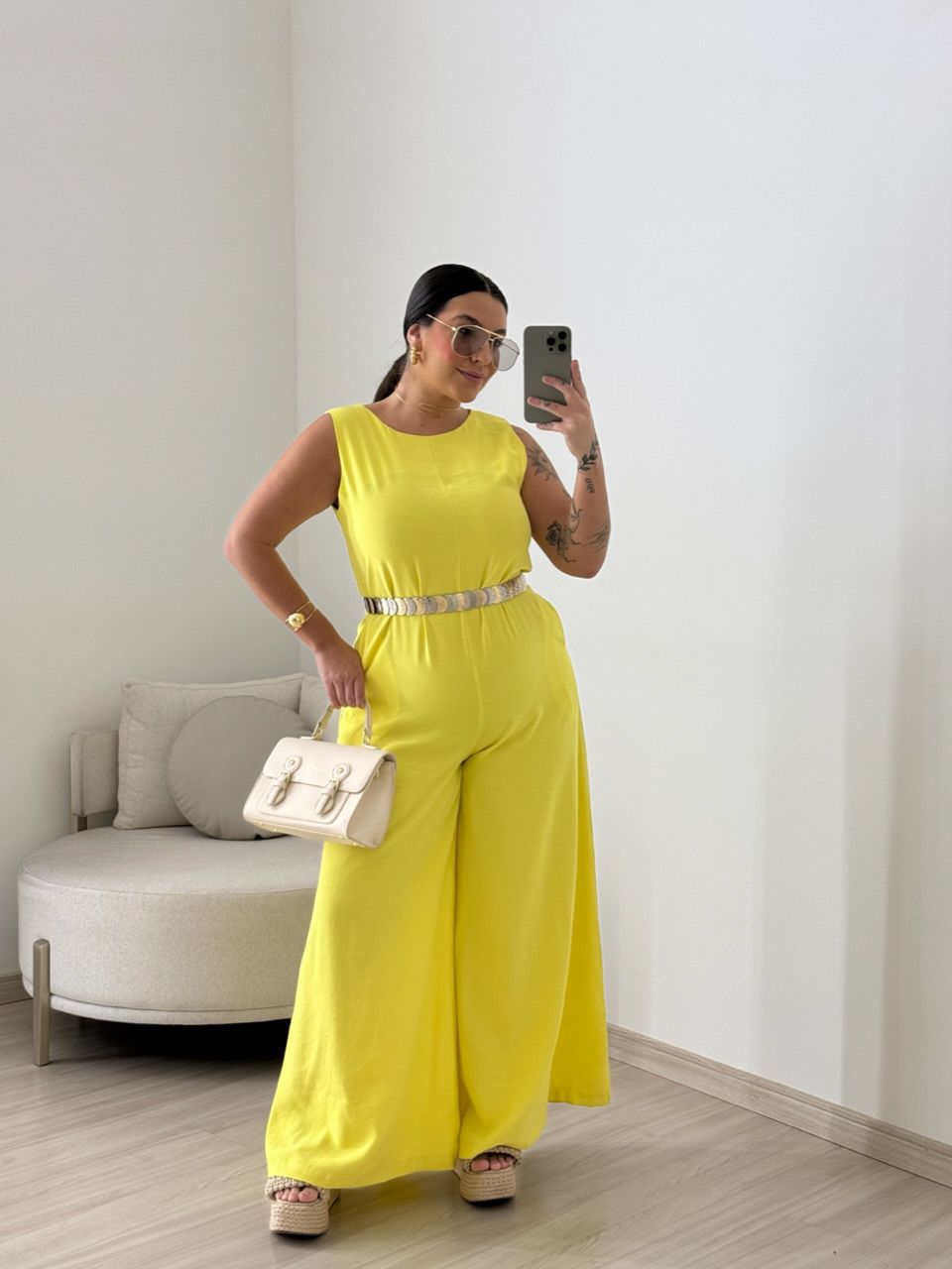 MACACÃO MARCIA FAIXA AMARELO