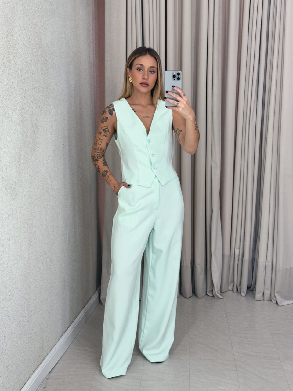 CONJUNTO NATHANY CALÇA BABY GREEN - 0060440400 - CAROLLA FERRARO