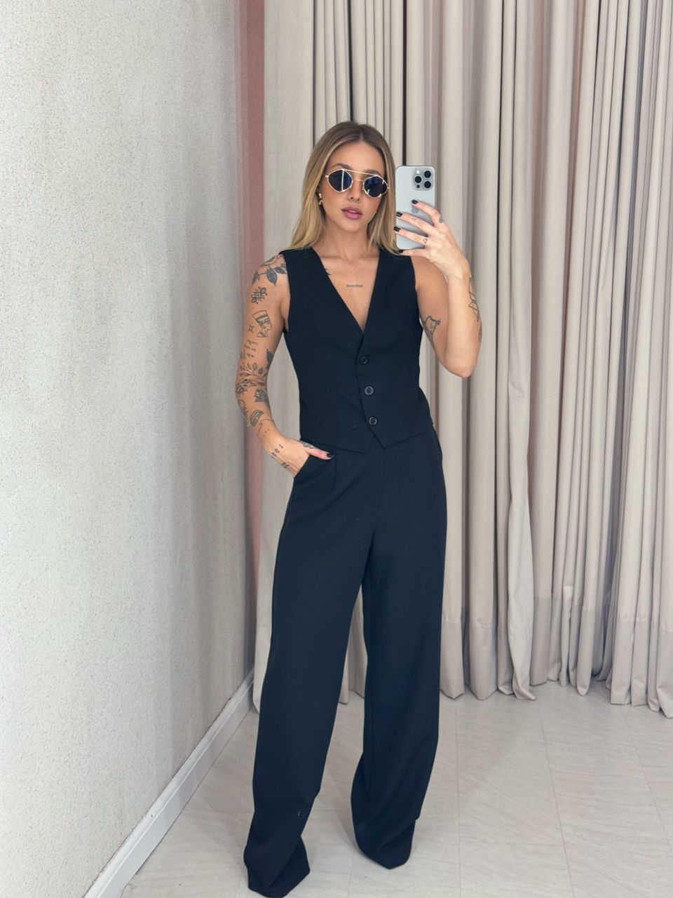 CONJUNTO NATHANY CALÇA PRETO - 0060440032 - CAROLLA FERRARO