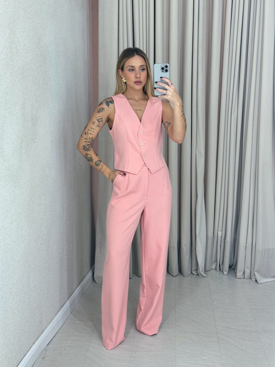 CONJUNTO NATHANY CALÇA ROSA - 0060440031 - CAROLLA FERRARO