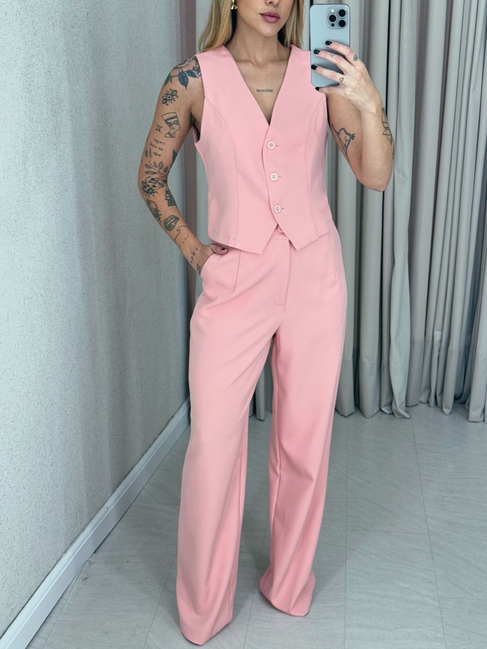 CONJUNTO NATHANY CALÇA ROSA