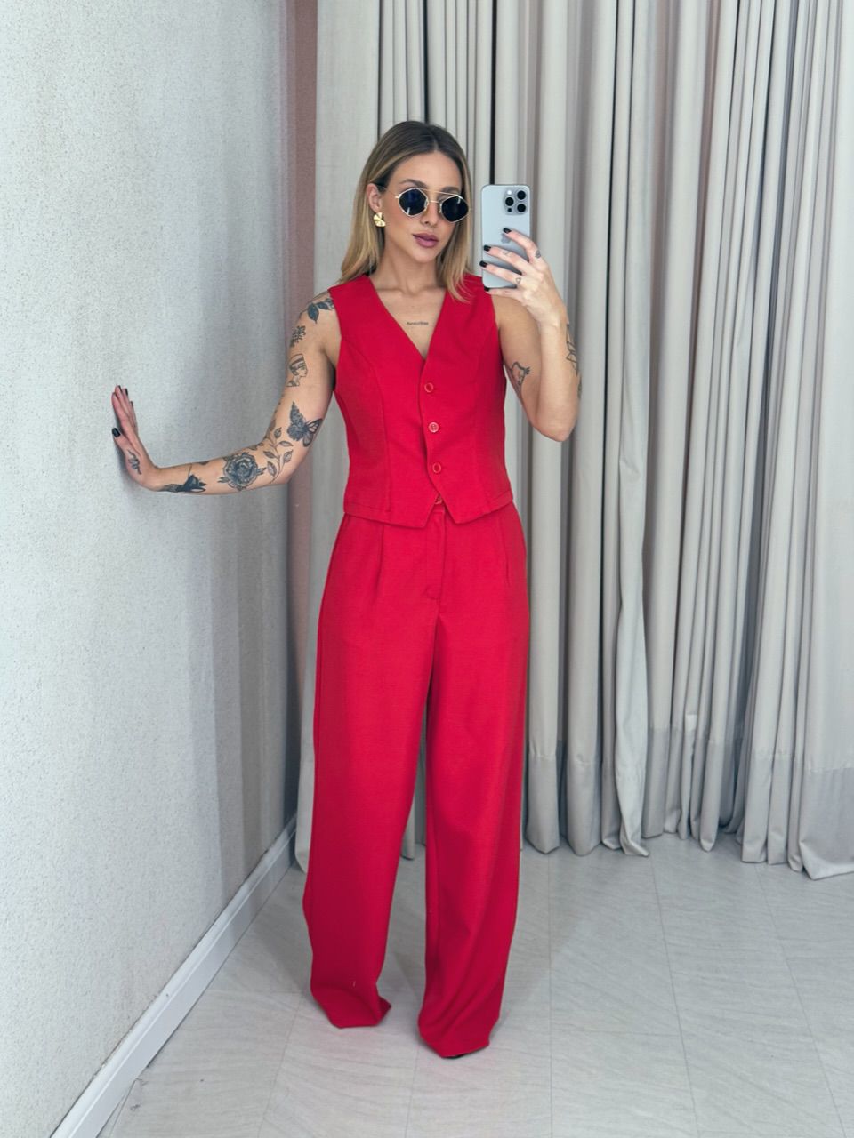 CONJUNTO NATHANY CALÇA VERMELHO