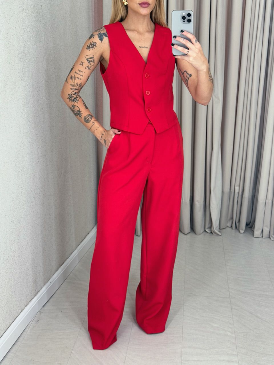 CONJUNTO NATHANY CALÇA VERMELHO