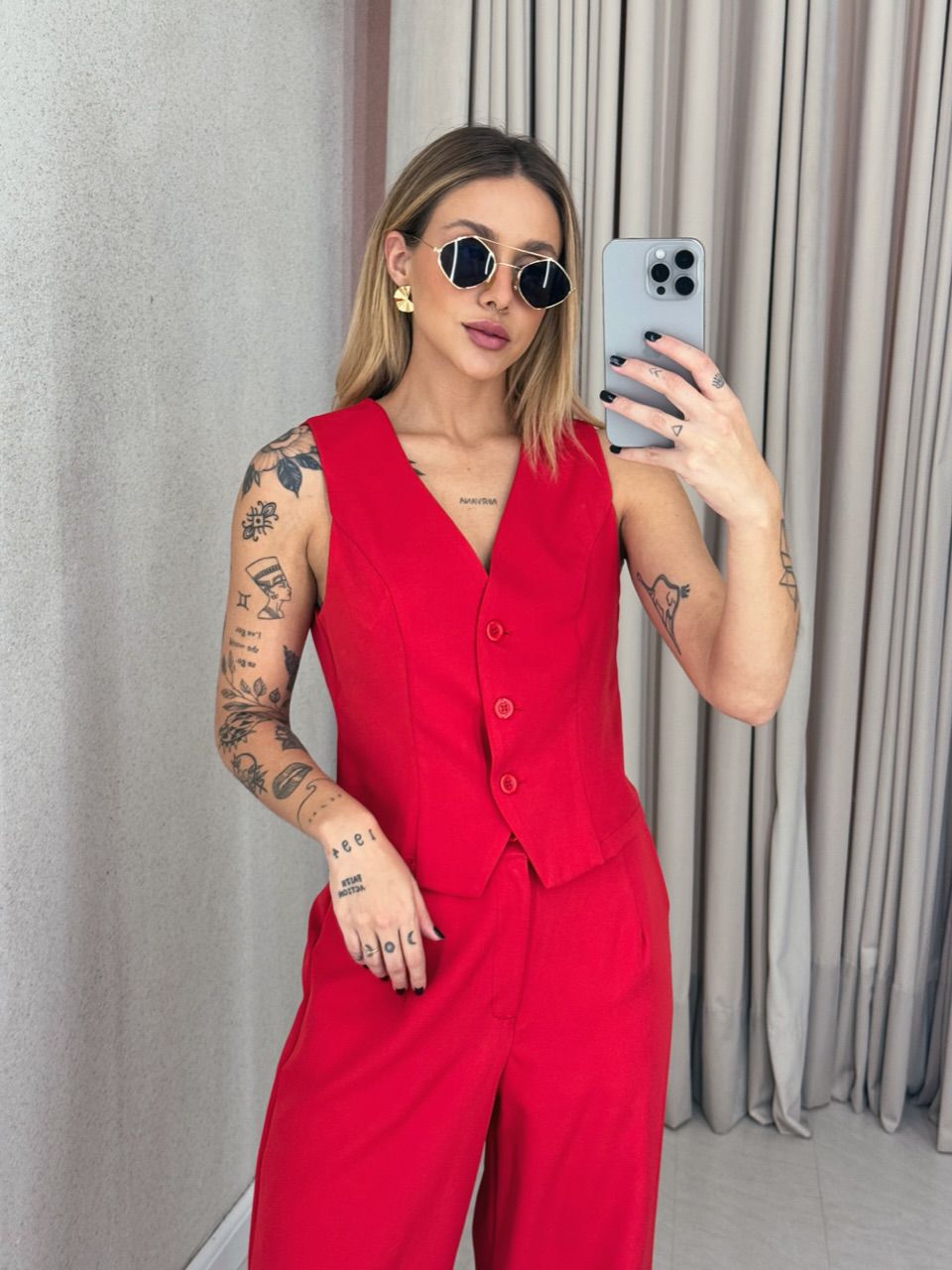 CONJUNTO NATHANY CALÇA VERMELHO