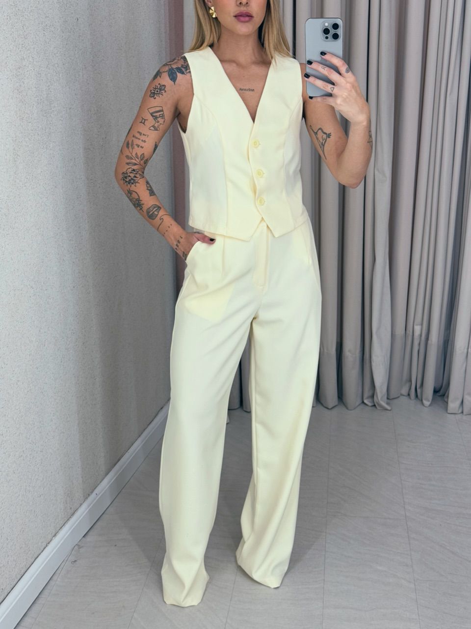 CONJUNTO NATHANY CALÇA YELLOW BUTTER