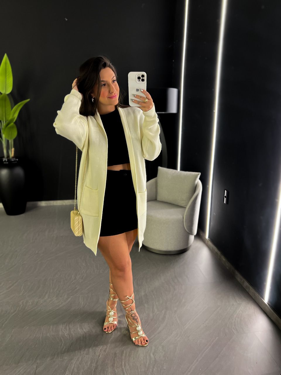 CARDIGAN OVER TRICOT MARFIM