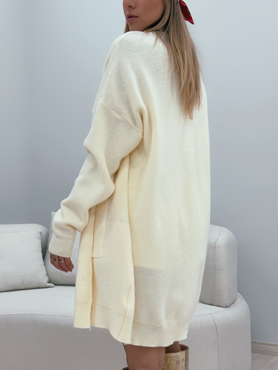 CARDIGAN OVER TRICOT MARFIM