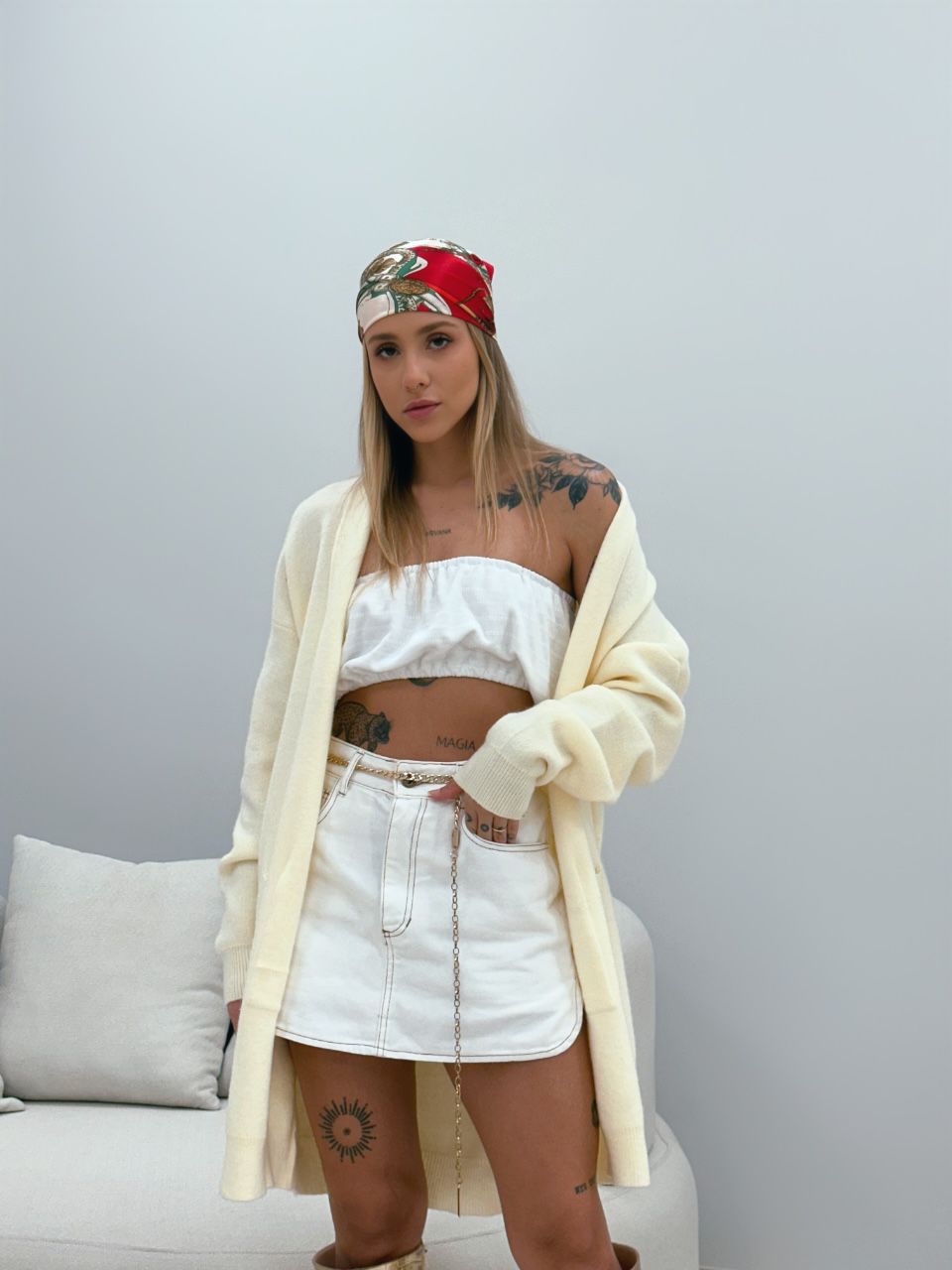 CARDIGAN OVER TRICOT MARFIM