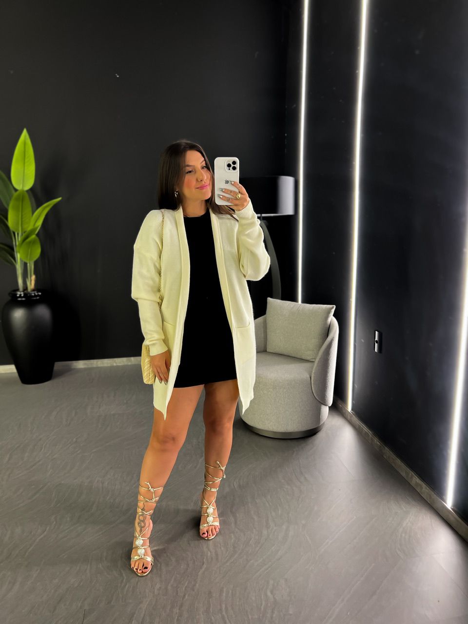 CARDIGAN OVER TRICOT MARFIM