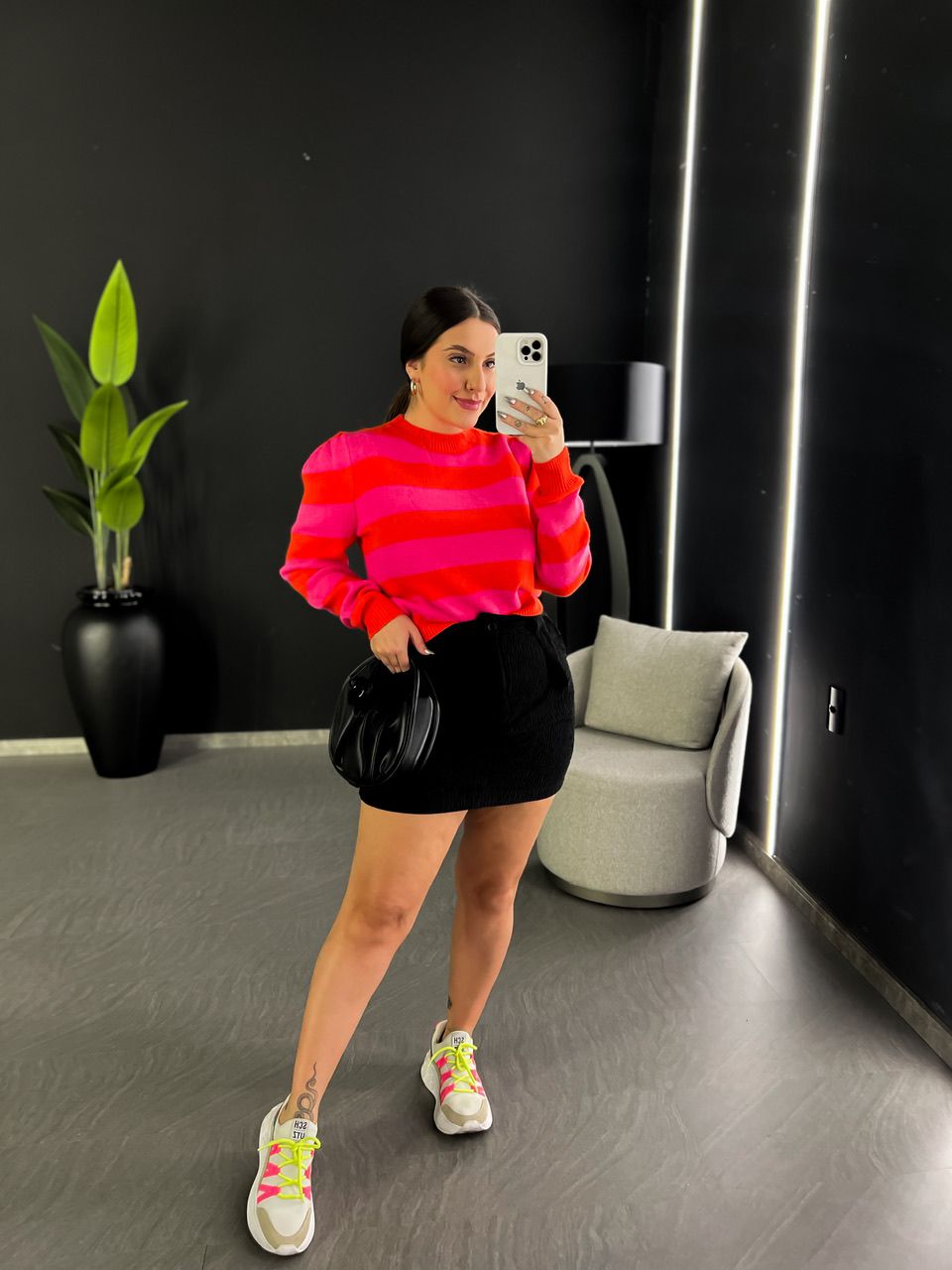 SUÉTER CAROL LISTRADO LARANJA