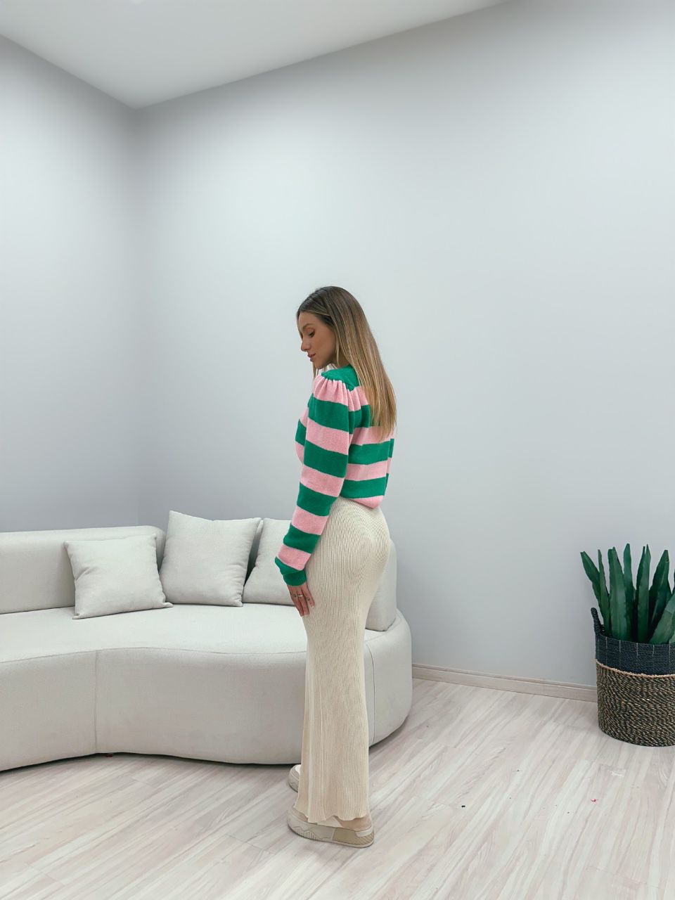SUÉTER CAROL LISTRADO VERDE
