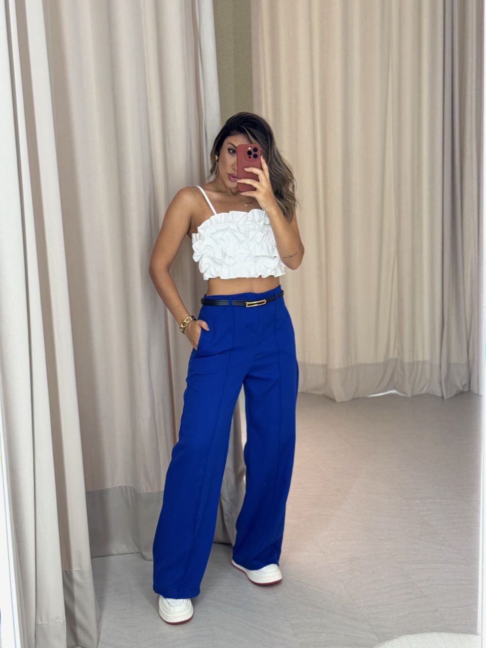CALÇA BIANCA PANTALONA AZUL