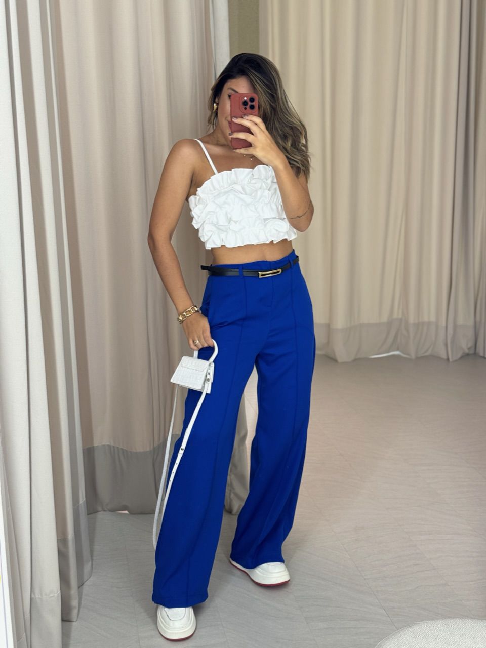 CALÇA BIANCA PANTALONA AZUL