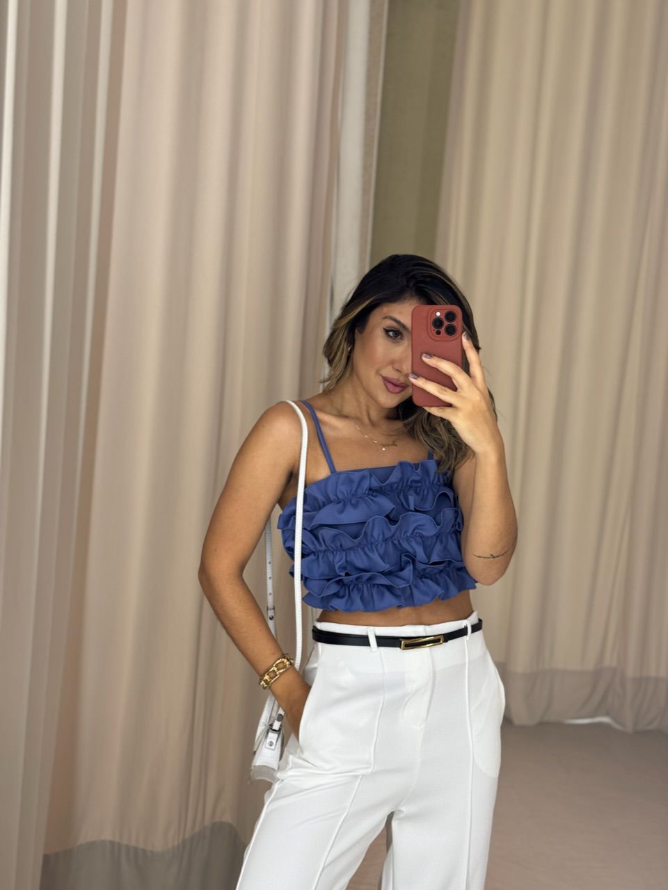 CROPPED IVY BABADOS AZUL