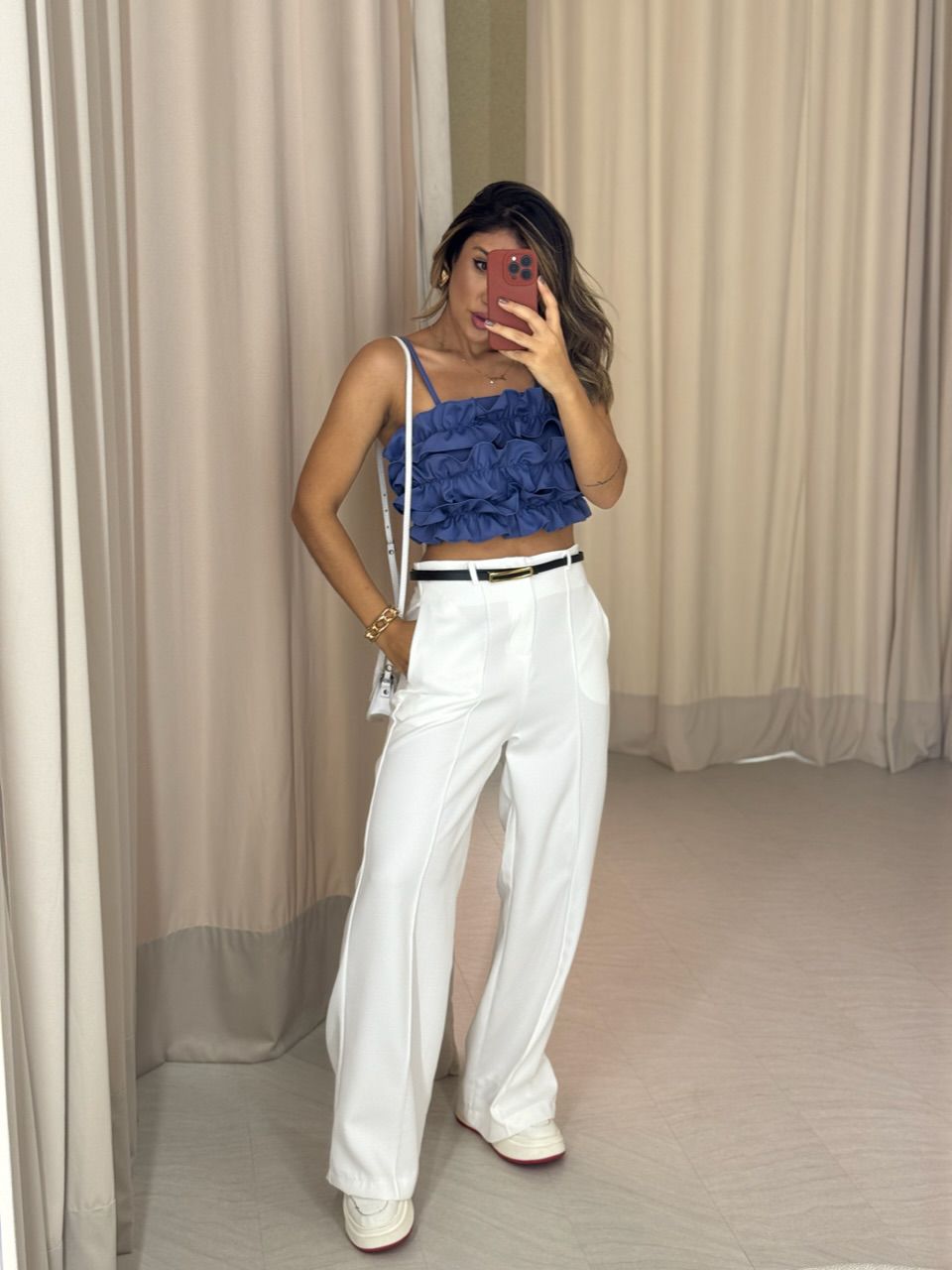CROPPED IVY BABADOS AZUL