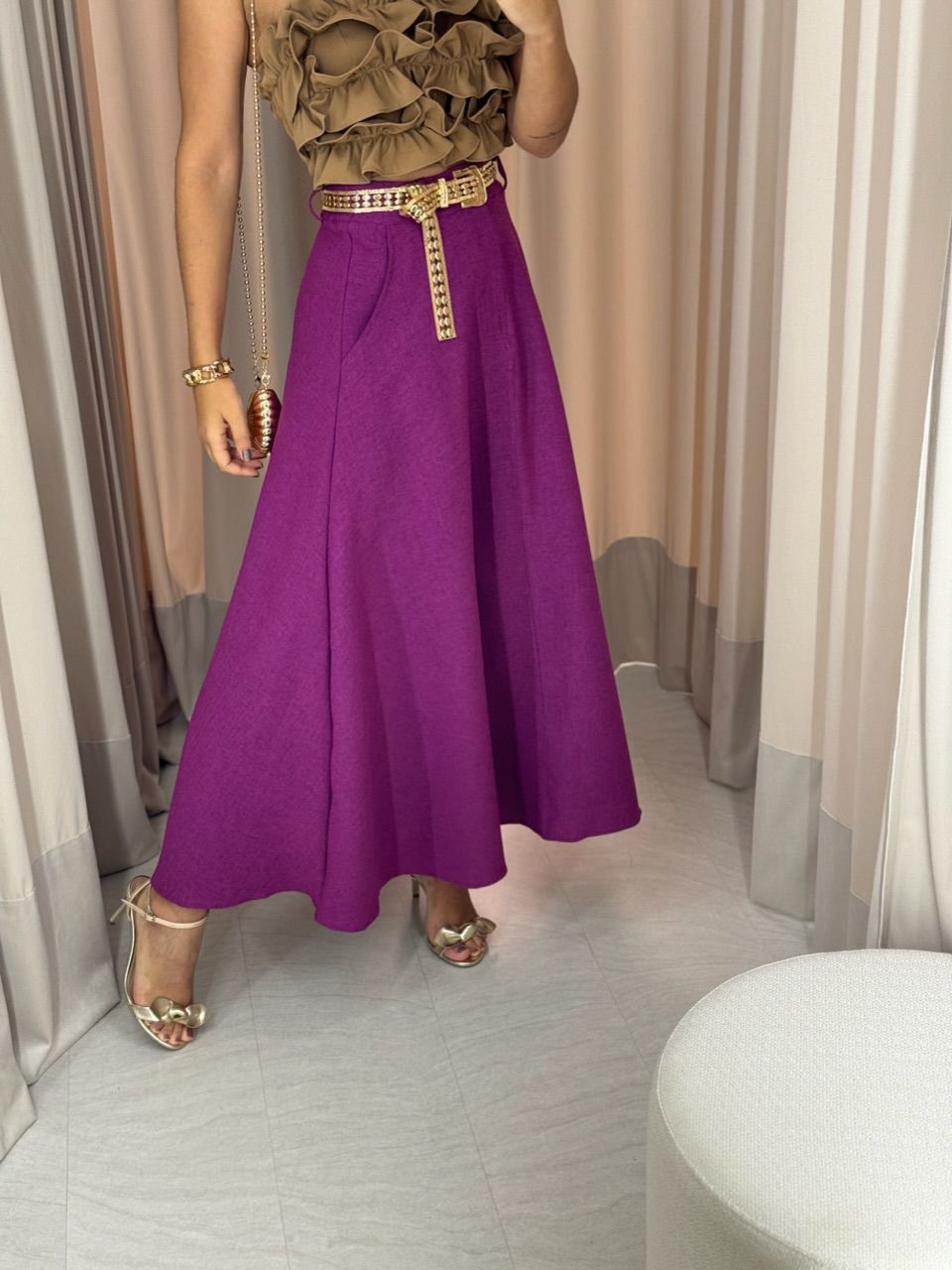 SAIA RAFAELA 03 MIDI FUCSIA - 0051430120 - CAROLLA FERRARO