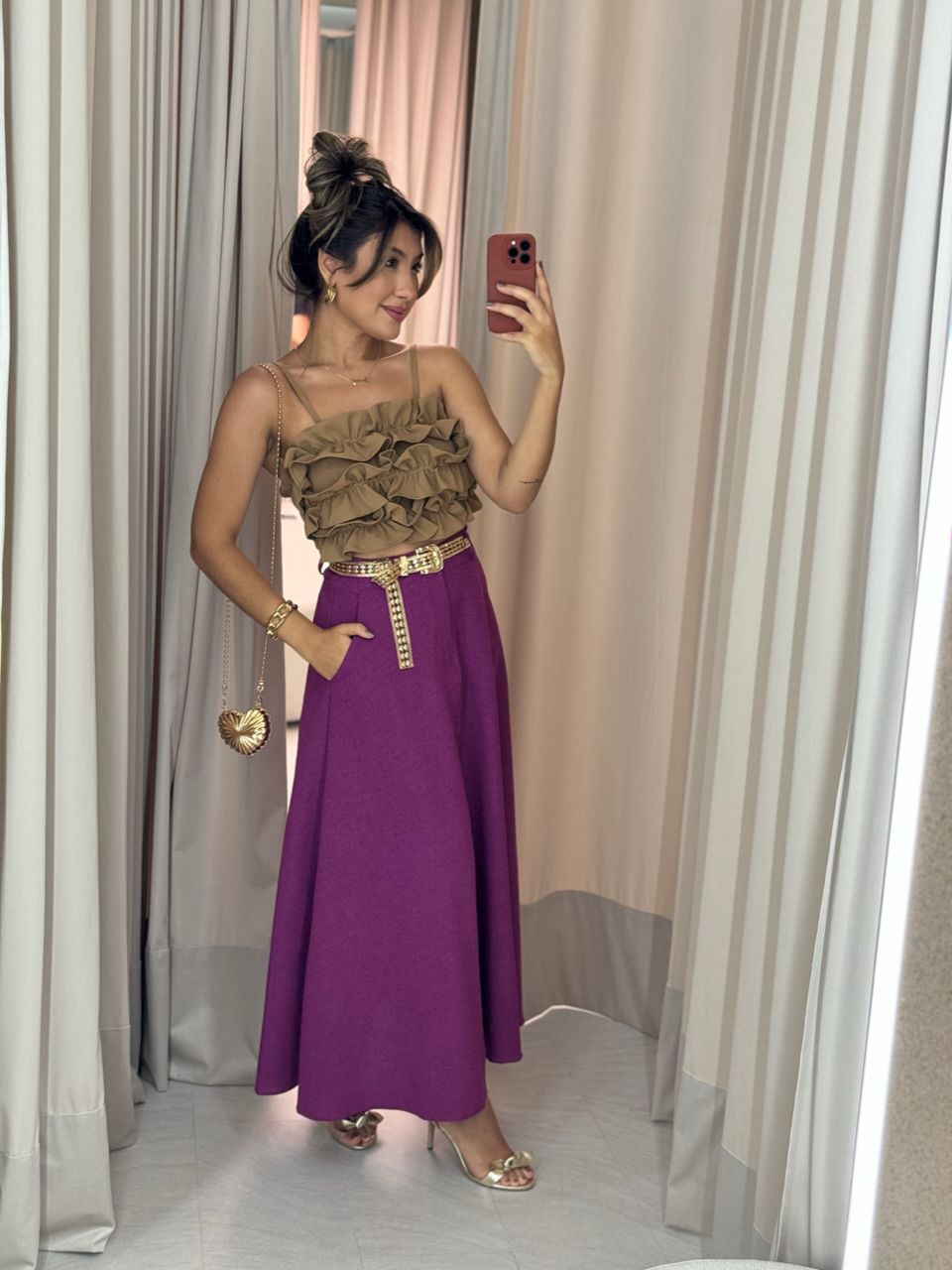 SAIA RAFAELA 03 MIDI FUCSIA