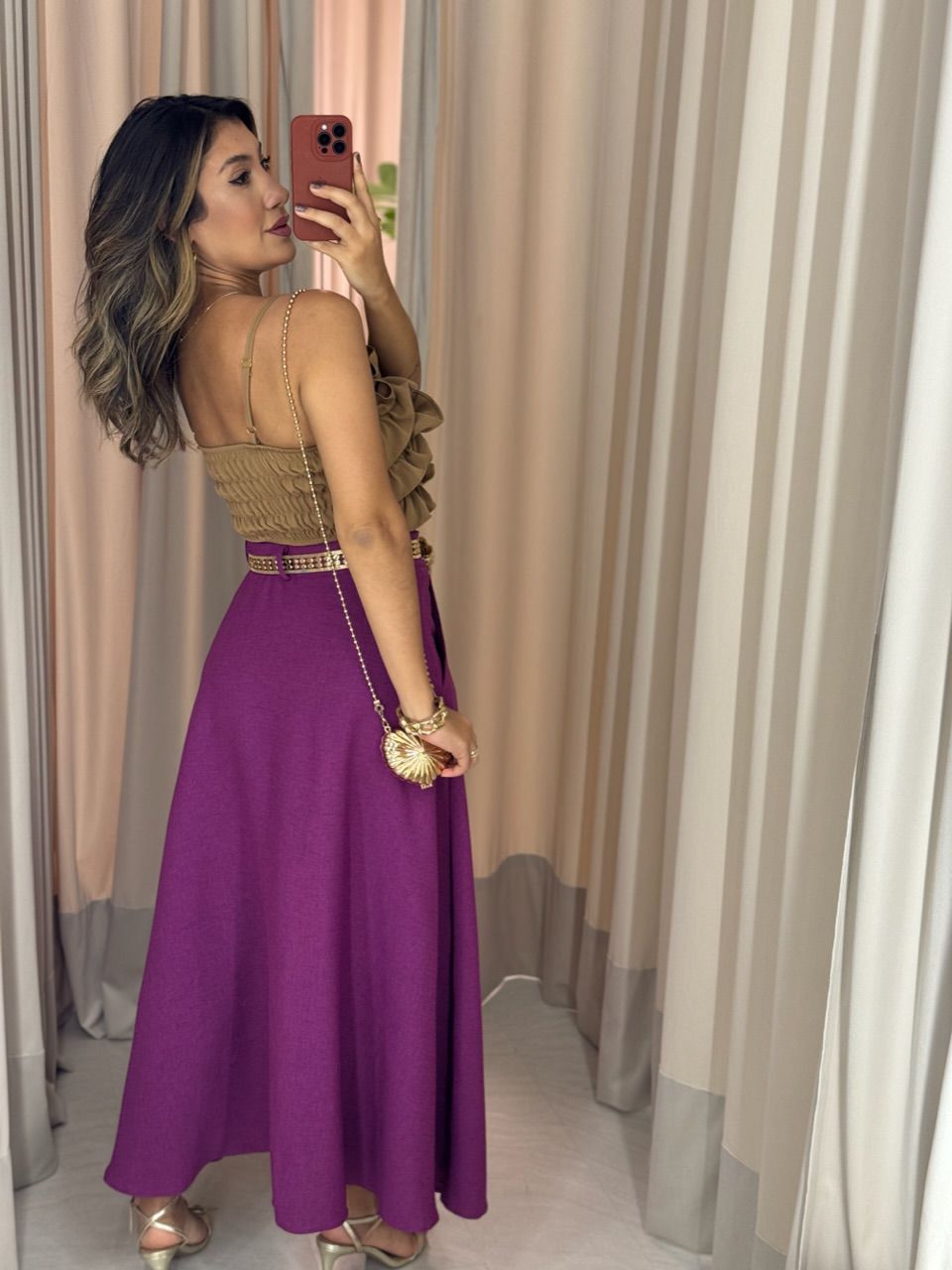 SAIA RAFAELA 03 MIDI FUCSIA