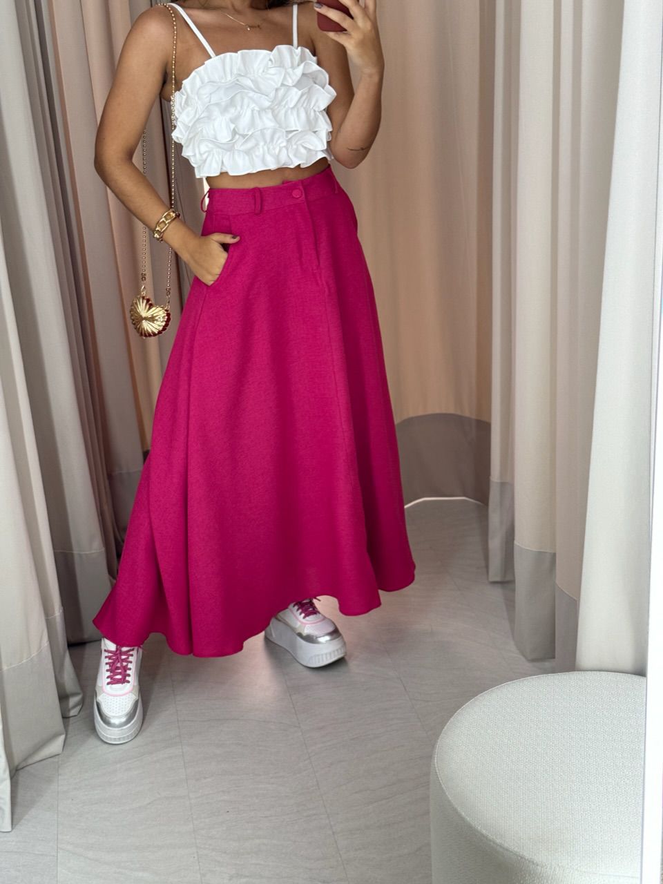SAIA RAFAELA 03 MIDI PINK - 0051430037 - CAROLLA FERRARO