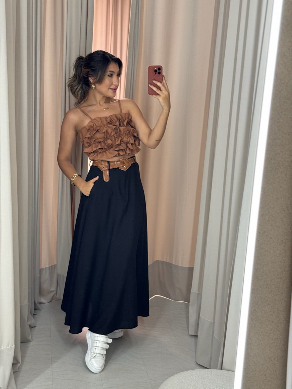 SAIA RAFAELA 03 MIDI PRETA