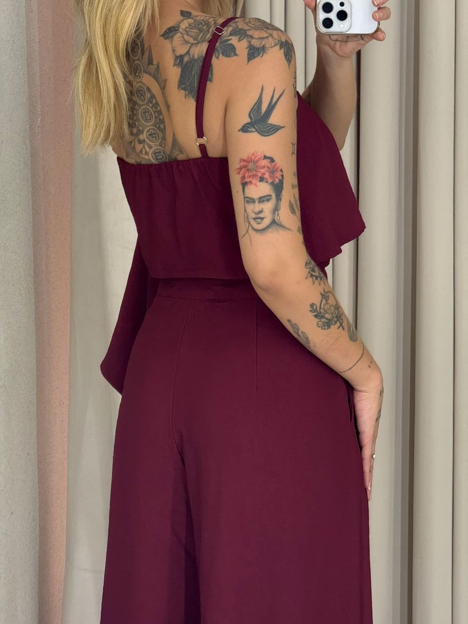 CONJUNTO RAQUEL CROPPED CALÇA VINHO