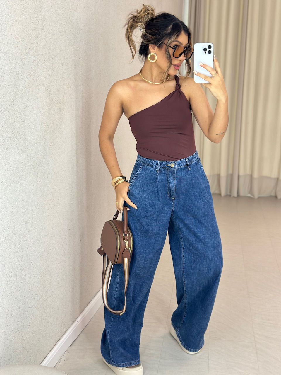 CROPPED FERNANDA CF NÓ MARROM - 0063670054 - CAROLLA FERRARO