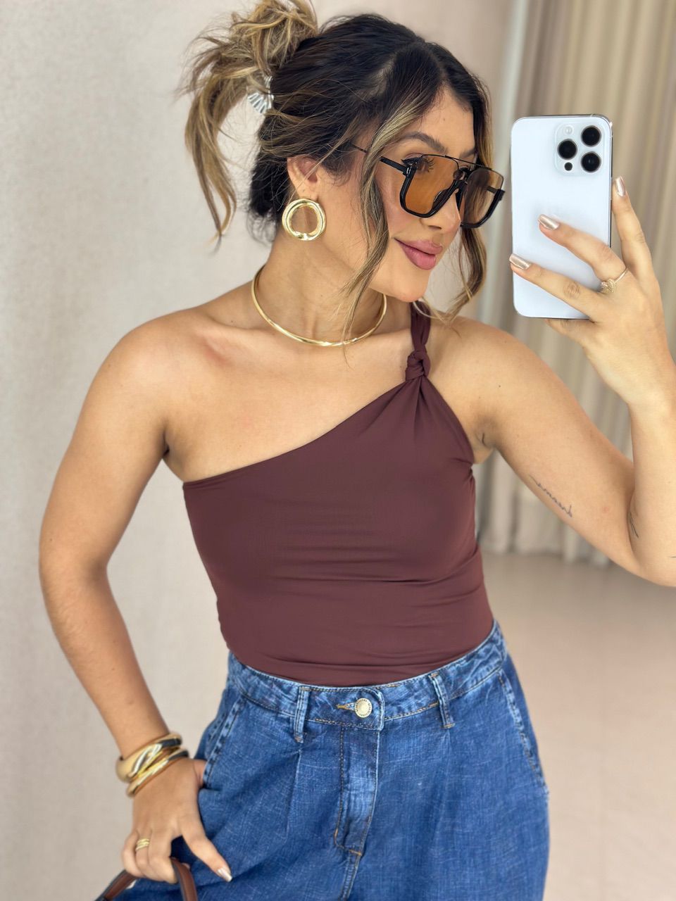 CROPPED FERNANDA CF NÓ MARROM