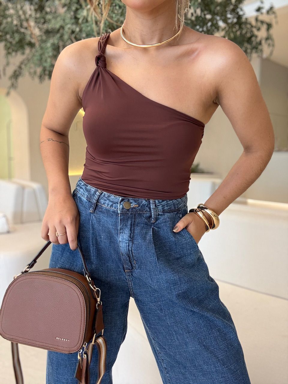 CROPPED FERNANDA CF NÓ MARROM