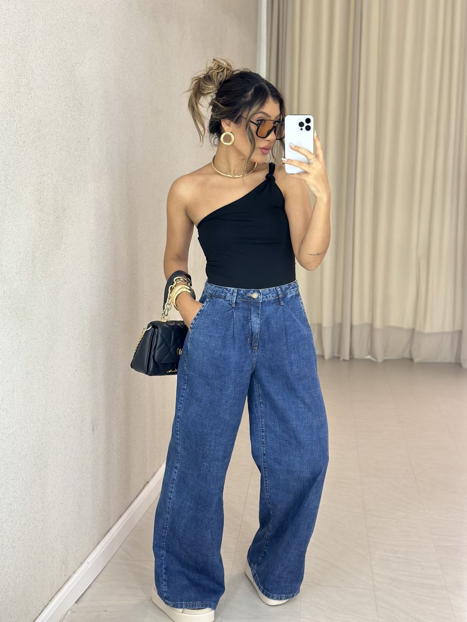 CROPPED FERNANDA CF NÓ PRETO - 0063670032 - CAROLLA FERRARO