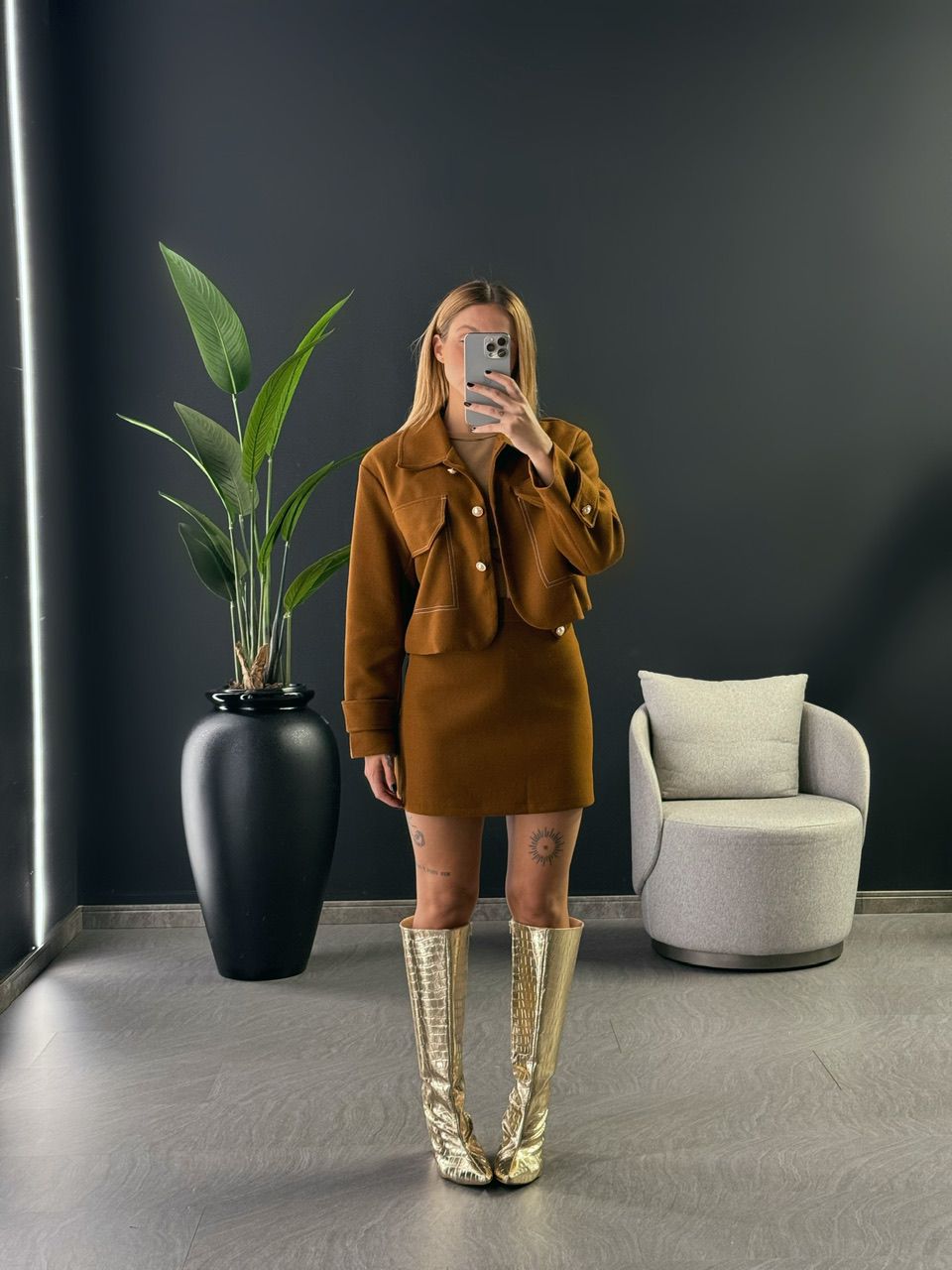 CONJUNTO LÃ BATIDA CARAMELO