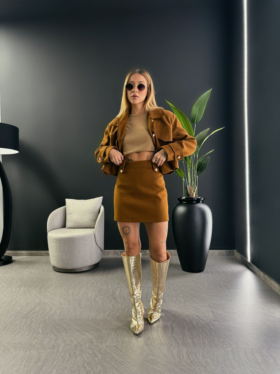 CONJUNTO LÃ BATIDA CARAMELO