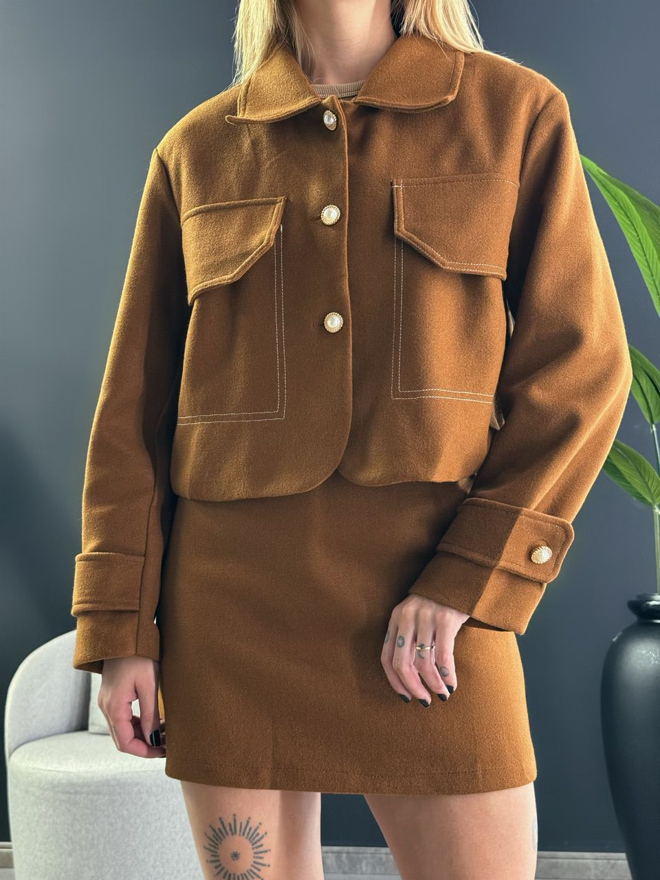 CONJUNTO LÃ BATIDA CARAMELO