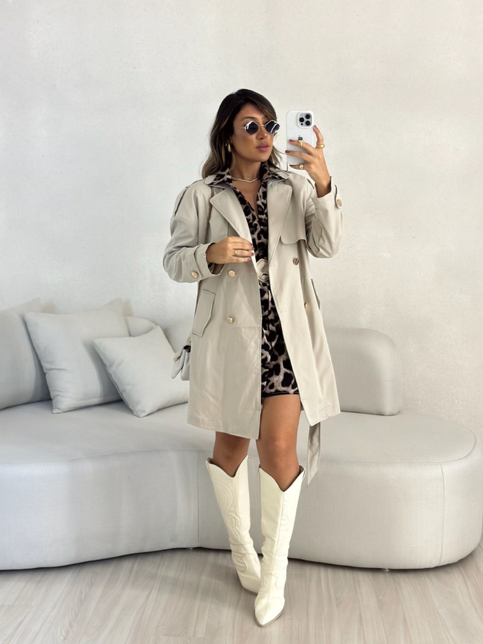 PARKA BOTÕES AREIA - 0052480110 - CAROLLA FERRARO