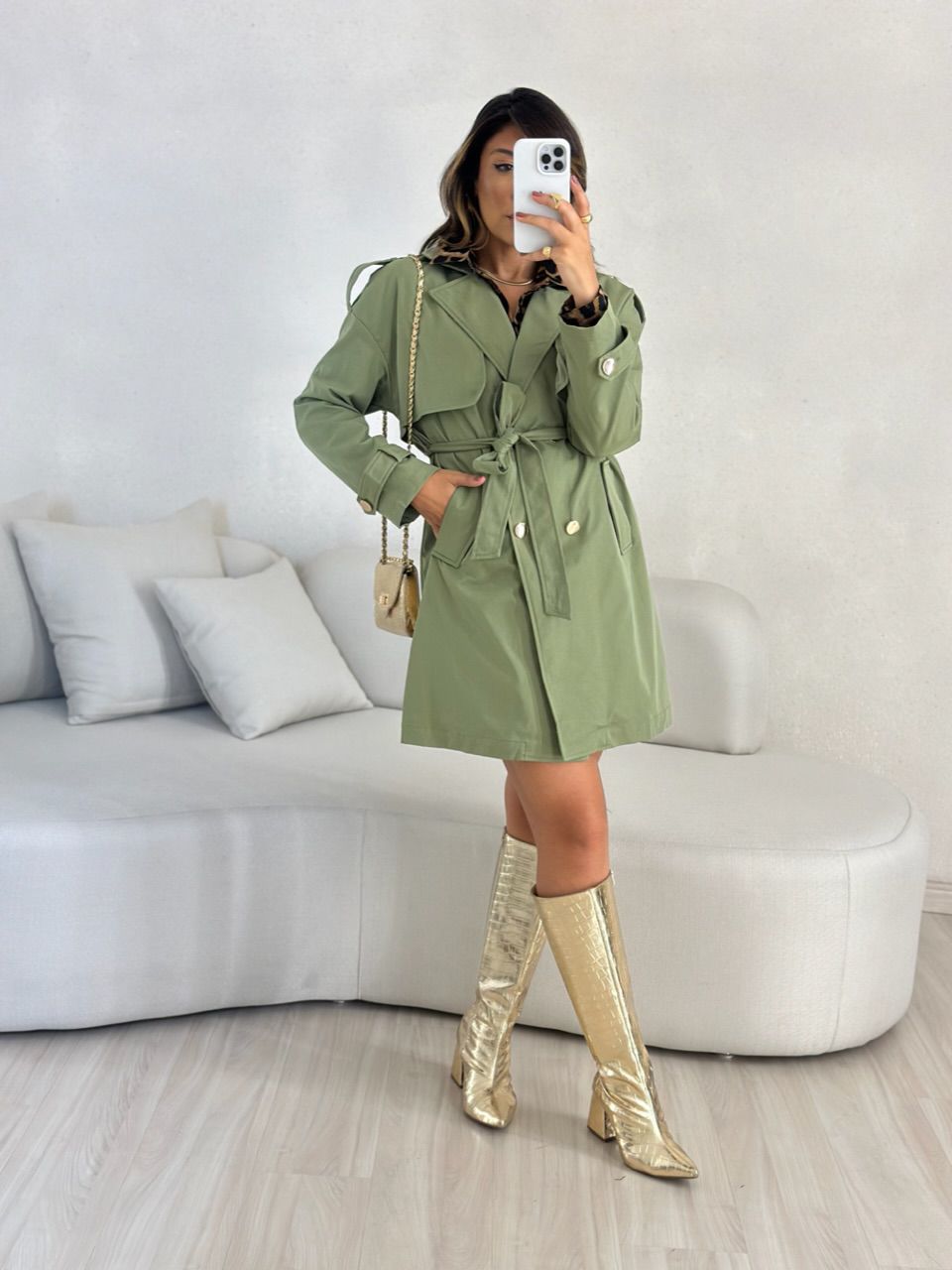 PARKA BOTÕES VERDE
