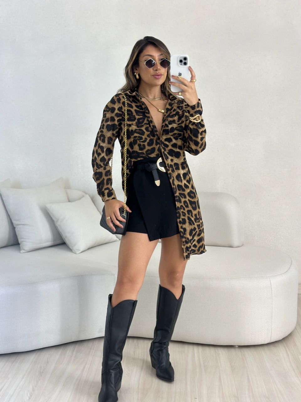 VESTIDO BIA ONÇA MARROM
