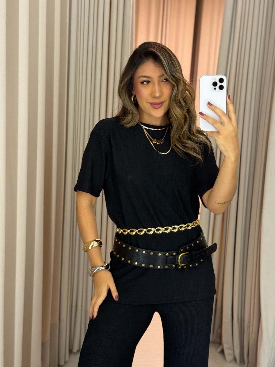 CONJUNTO IRENE BLUSA CALÇA PRETO