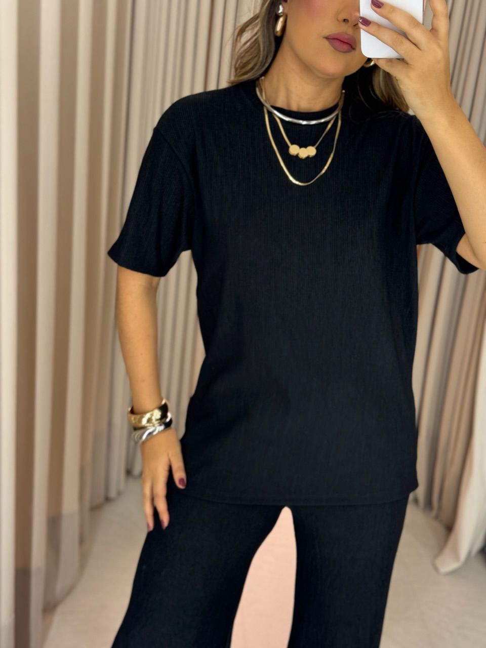 CONJUNTO IRENE BLUSA CALÇA PRETO