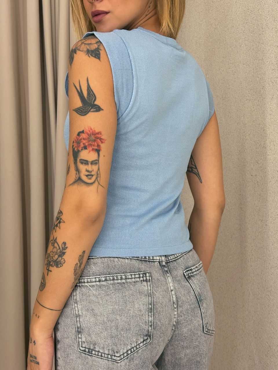 BLUSA MARIA PAULA TRICOT BABY BLUE