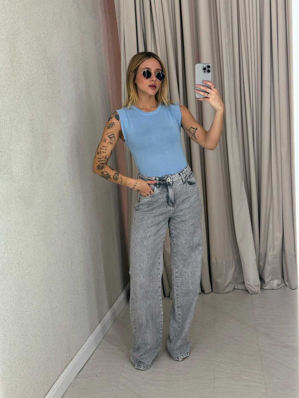 BLUSA MARIA PAULA TRICOT BABY BLUE