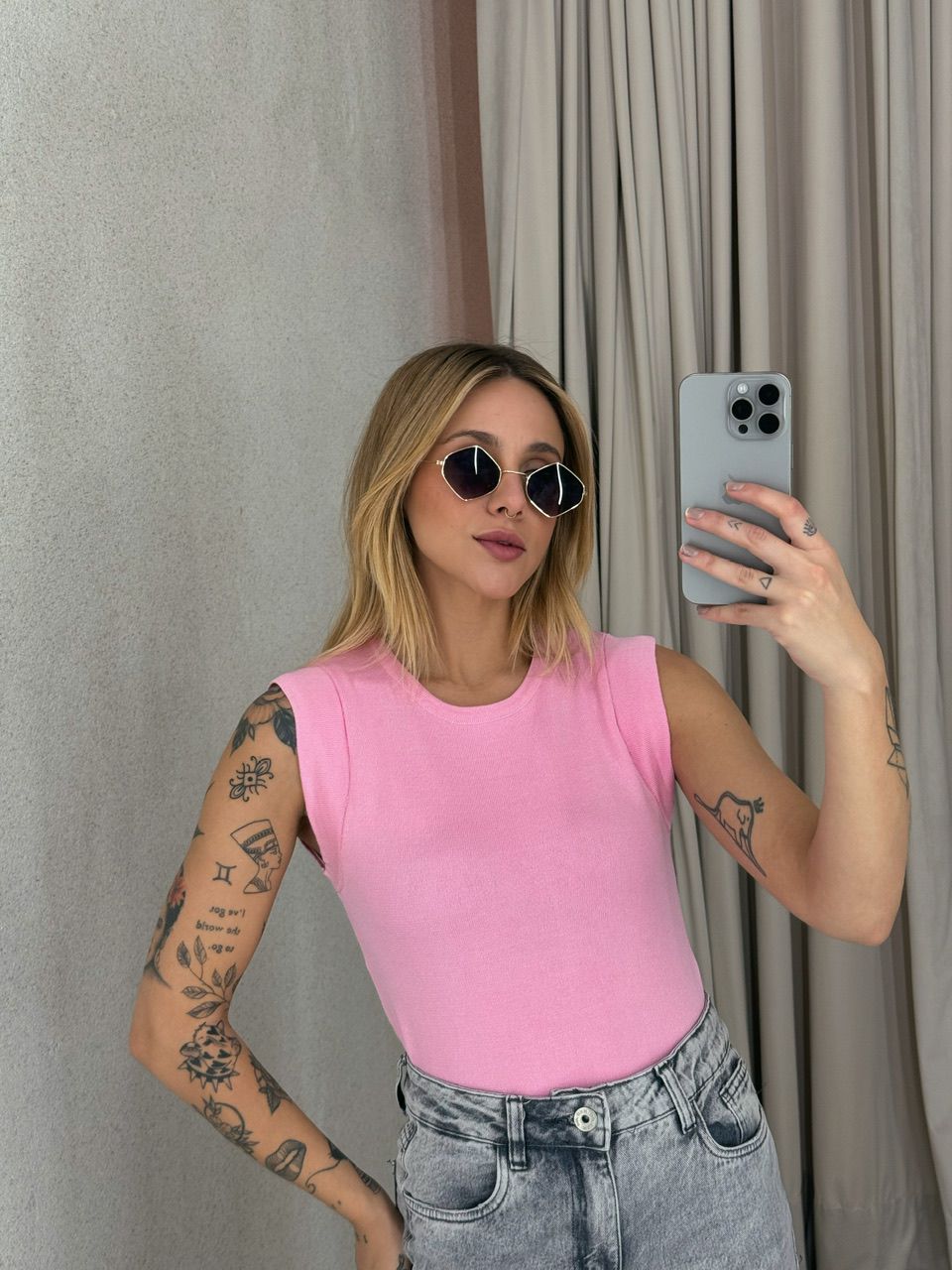 BLUSA MARIA PAULA TRICOT BABY PINK - 0054470366 - CAROLLA FERRARO