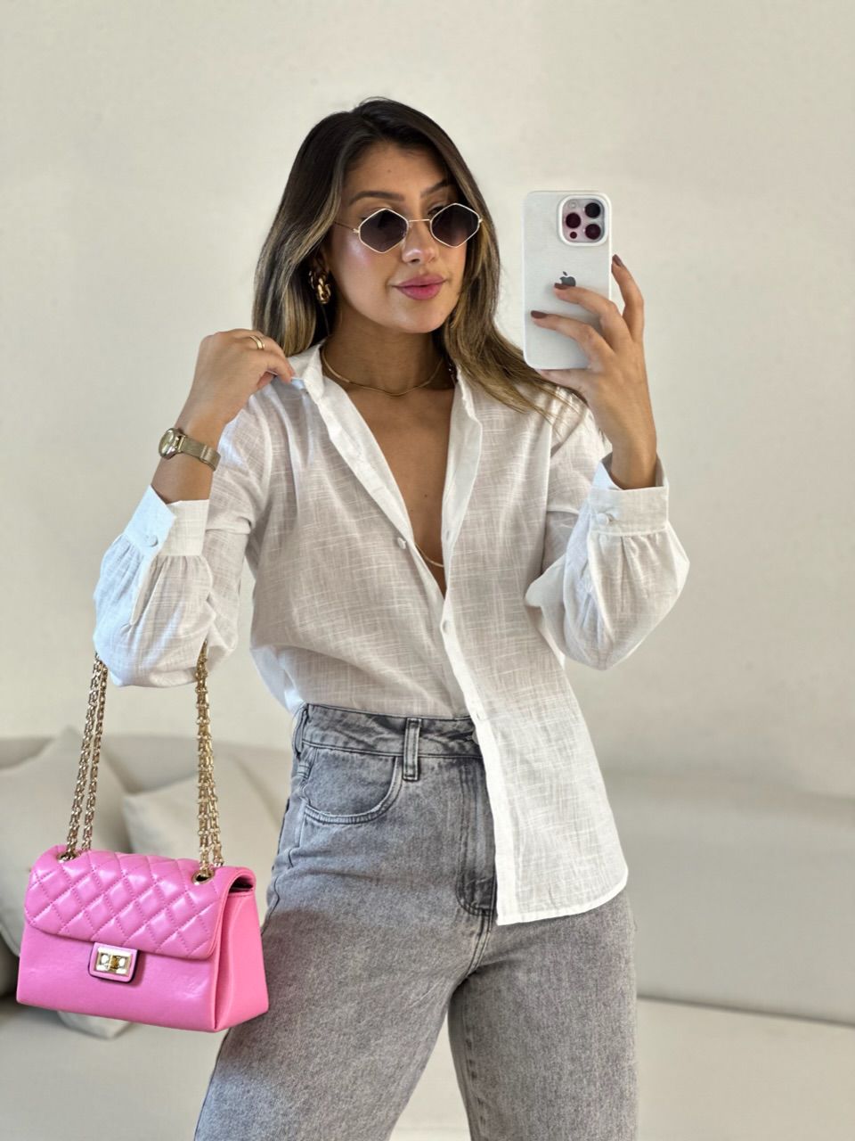CAMISA FLÁVIA LISA OFF - 0054460326 - CAROLLA FERRARO