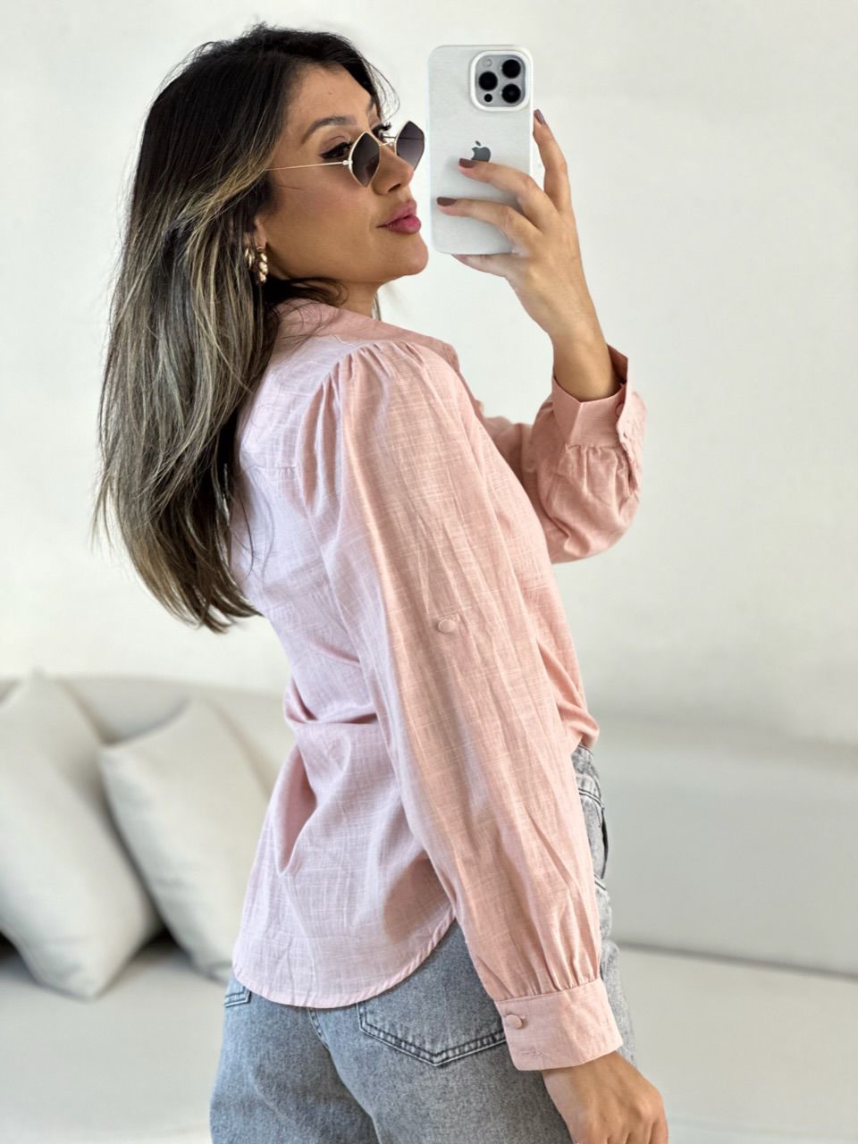 CAMISA FLÁVIA LISA ROSÊ