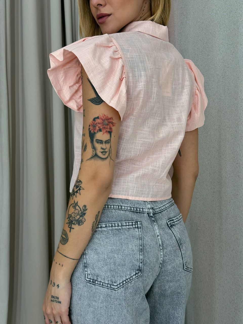 CAMISA NATÁLIA MANGA CURTA Pêssego