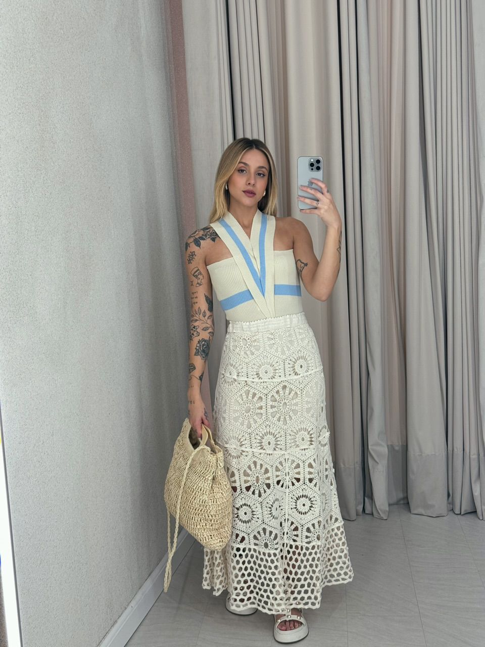 CROPPED BIANCA TRICOT BABY BLUE